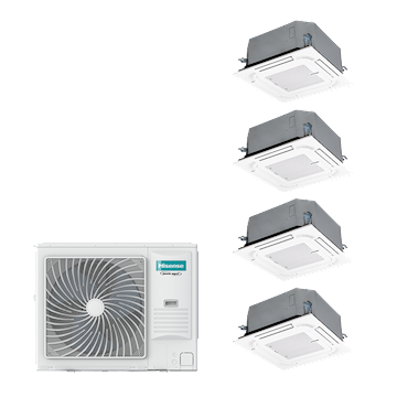 PAC QUAD cassette 4-weg 8-serie 14 kW (R32) 400V