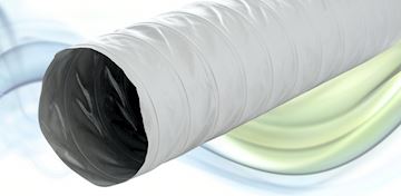 PVCslang 254mm L-10mtr, ongeïsol. pvc slang grijs