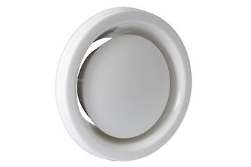 Kunststof afvoer/toevoer ventiel DAV 125mm vzv klemveren