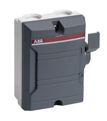 ABB werkschakelaar 3P/25A/400V IP65, excl wartels M25
