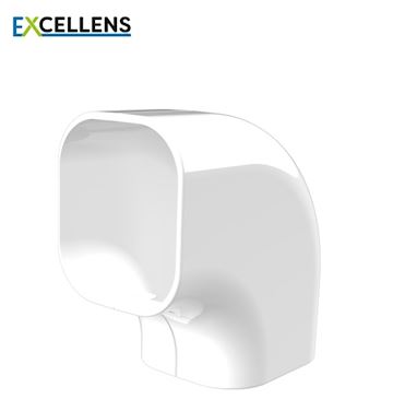 Tecnosystemi - Platte bocht 90° 72 Wit (VPE 5)