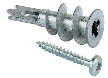 Metalen gipspl.plug + sp.pl.schroef bolk. - pr/vpe (vpe 100)