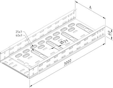 CTI60-200-07-3PG Kabelbaan ineenschuifbaan 3 mtr - pr/stuk
