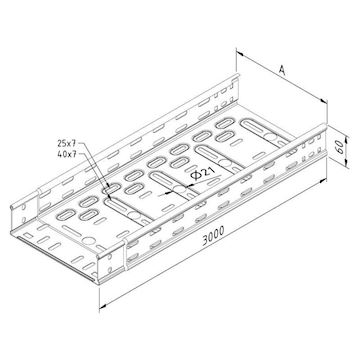 CTI60-600-10-3PG Kabelbaan ineenschuifbaan 3 mtr - pr/stuk