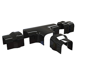 Tecnosystemi Optima Zwart T-stuk 75 - pr/st - VPE 5